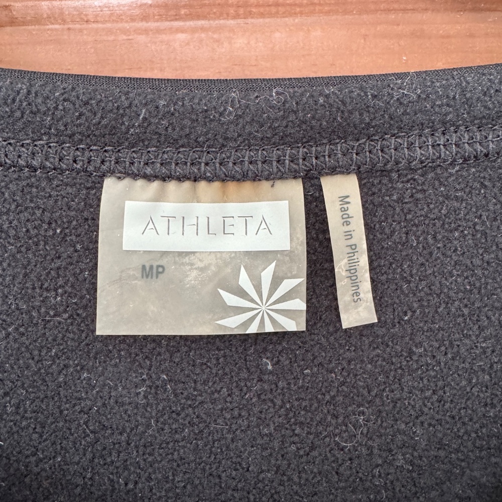 Athleta Black Sleeveless Tunic Dress Fleece Lined, Black, MP - Picture 2 of 8